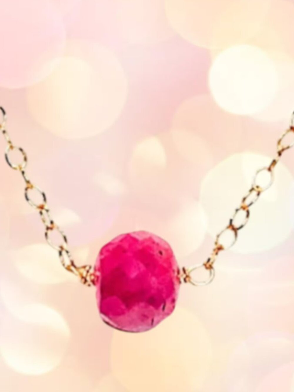💕 Natural Pink Sapphire Necklace | 14K Rose Gold Filled
